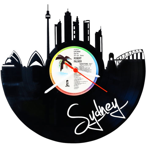 Schallplattenuhr Skyline Sydney