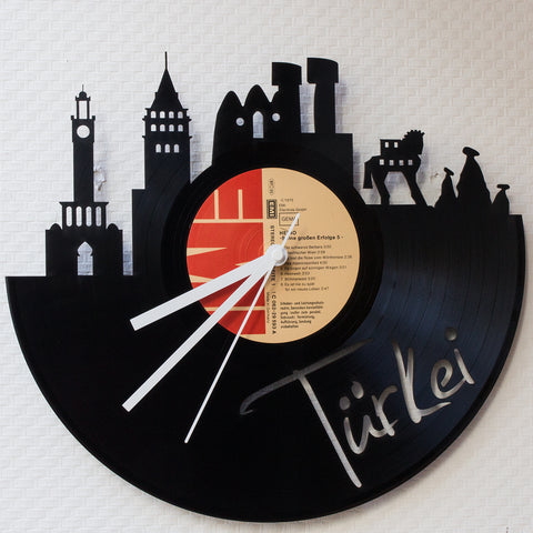 Schallplattenuhr Skyline Türkei