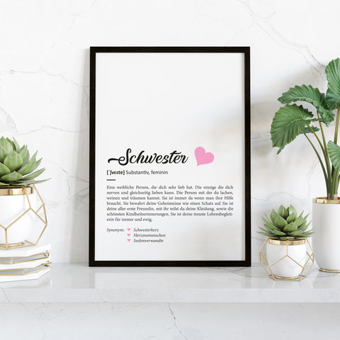 Definition Poster, Kunstdrucke & Worterklärung auf DIN A4 Premium-Foto-Papier