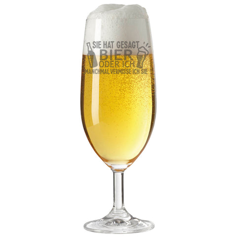 Leonardo Bierglas mit Gravur "Sie hat gesagt Bier oder ich"