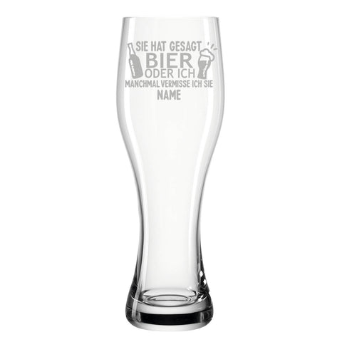 Leonardo Weizenglas "Sie hat gesagt Bier oder ich" mit Namen