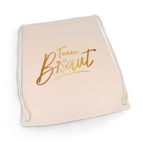 Bedruckter Turnbeutel im Team Braut Design