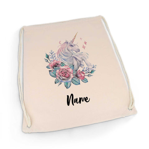 Bedruckter Turnbeutel für Kinder im Watercolor Einhorn Design