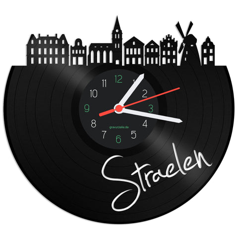 Schallplattenuhr Skyline Straelen