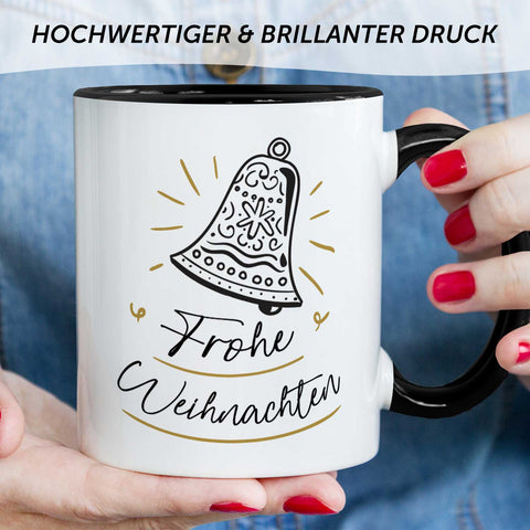 Bedruckte Tasse mit Weihnachtsmotiv im Weihnachtsglocke Design