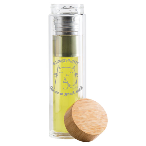Teeflasche mit Sieb | verschiedene Motive