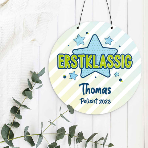Personalisiertes Türschild - Geschenk zur Einschulung - Für Jungen und Mädchen - Erstklassig