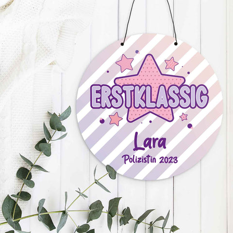 Personalisiertes Türschild - Geschenk zur Einschulung - Für Jungen und Mädchen - Erstklassig