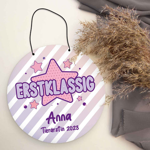 Personalisiertes Türschild - Geschenk zur Einschulung - Für Jungen und Mädchen - Erstklassig