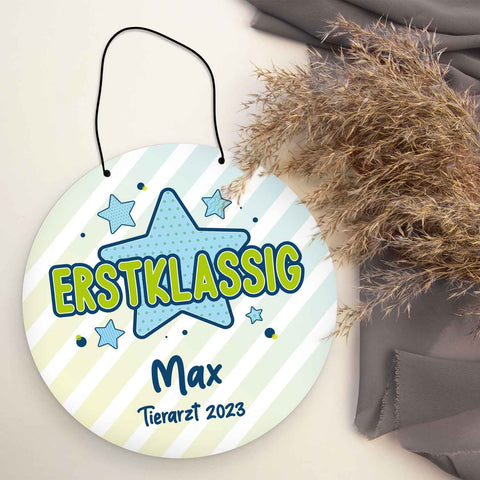 Personalisiertes Türschild - Geschenk zur Einschulung - Für Jungen und Mädchen - Erstklassig