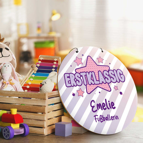 Personalisiertes Türschild - Geschenk zur Einschulung - Für Jungen und Mädchen - Erstklassig