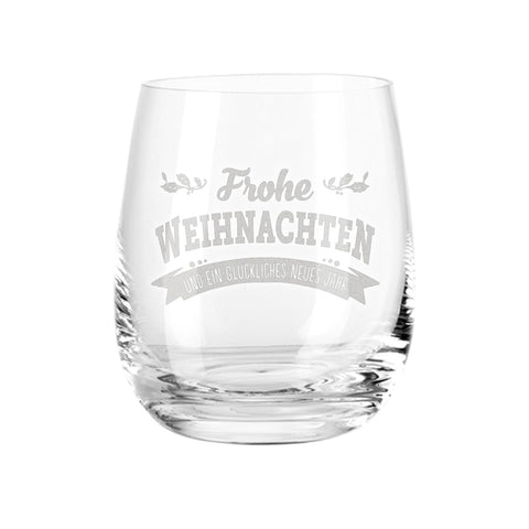 Teelicht mit Gravur - Weihnachtsdeko - Frohe Weihnachten, Glückliches neues Jahr