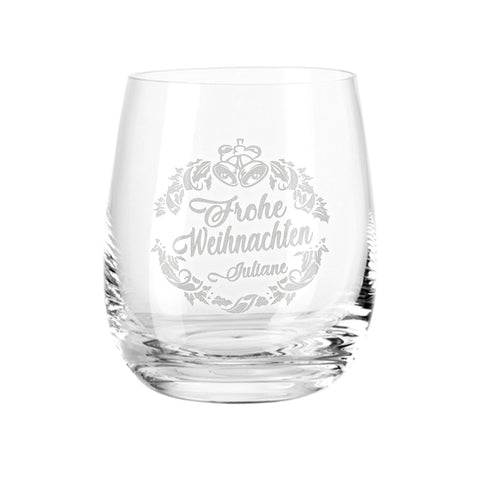 Teelicht mit Gravur - Weihnachtsdeko - Ornament Design - Personalisiert mit Name
