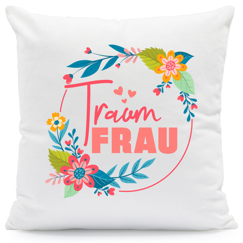 Bedrucktes Kissen mit Spruch Traumfrau