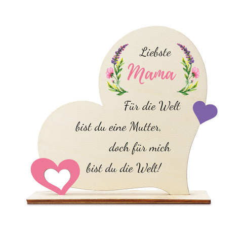 Herz Holzaufsteller "Liebste Mama" zum Muttertag