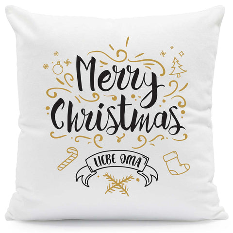 Kissen mit Weihnachtsmotiv - Merry Christmas Großeltern - Weihnachtsdeko - Für Frauen & Männer
