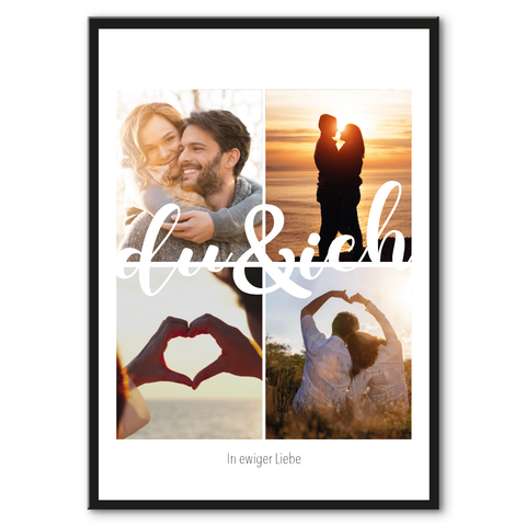 Holzschild mit Foto - Du & Ich - Fotocollage zum Selbstgestalten