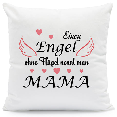 Bedrucktes Kissen mit Spruch Engel ohne Flügel