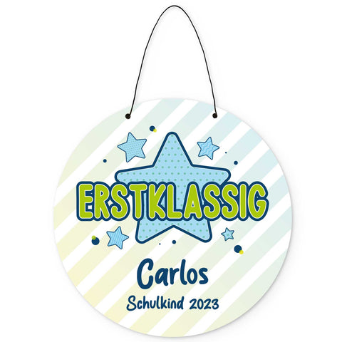 Personalisiertes Türschild - Geschenk zur Einschulung - Für Jungen und Mädchen - Erstklassig