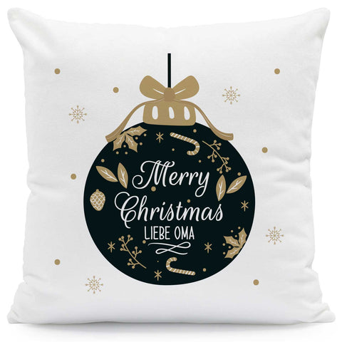 Kissen mit Weihnachtsmotiv - Personalisiert - Weihnachtskugel - Weihnachtsdeko - Für Sie & Ihn