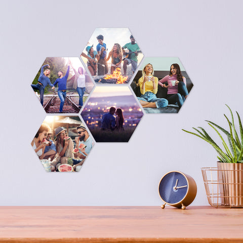 Hexagon-Acrylkachel mit eigenem Foto