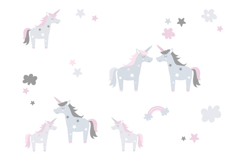 Wandsticker Set Einhorn & Sterne