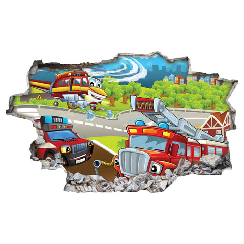 Wandtattoo Kinderzimmer Feuerwehr Design