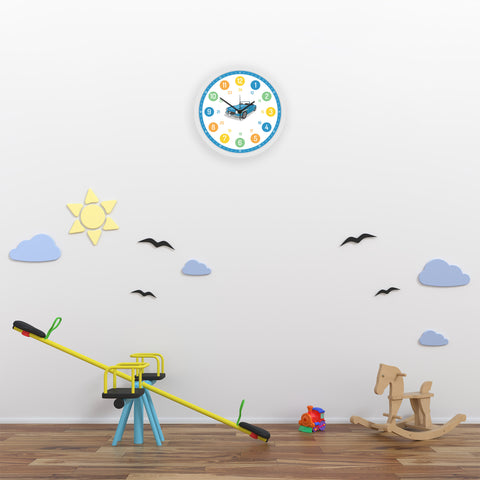 Wanduhr Kinder Auto - mit UV Druck