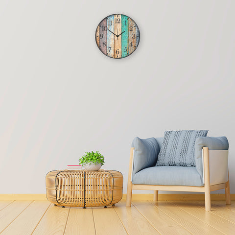 Wanduhr aus Holz Vintage Summer - mit UV Druck