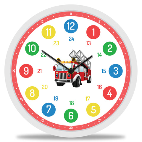 Wanduhr Kinder Feuerwehr