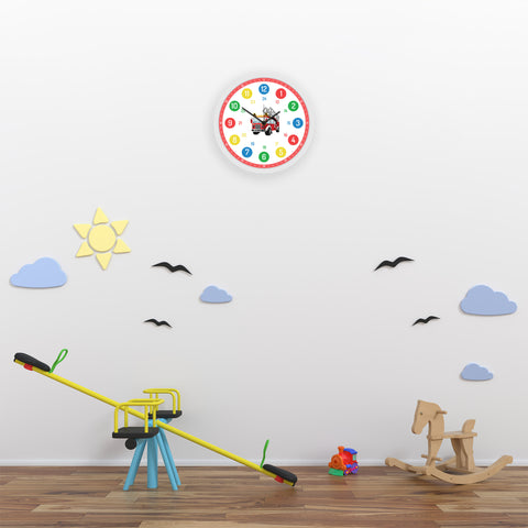 Wanduhr Kinder Feuerwehr