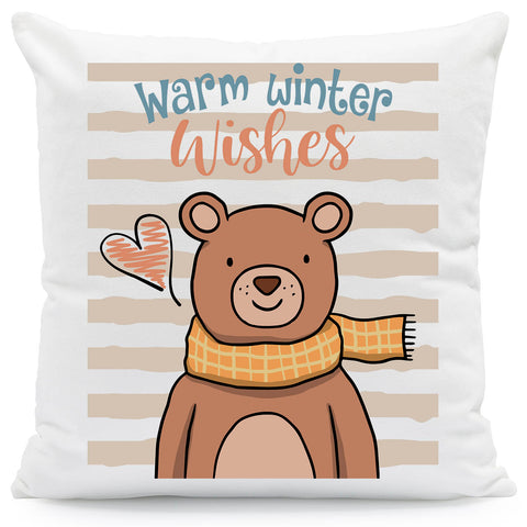 Kissen mit Weihnachtsmotiv - Warm Winter Wishes - Weihnachtsdeko - Für Frauen & Männer