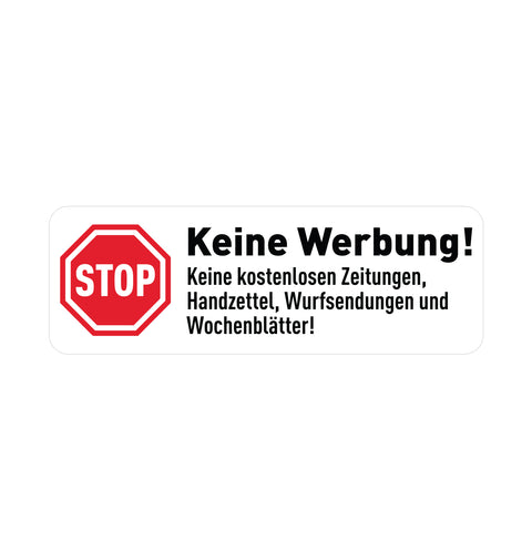 Aufkleber Keine Werbung