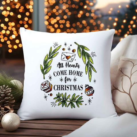 Kissen mit Weihnachtsmotiv - All Hearts come - Weihnachtsdeko - Geschenke für Frauen & Männer