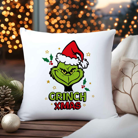 Kissen mit Weihnachtsmotiv - Grinch Xmas - Weihnachtsdeko - Geschenke für Frauen & Männer