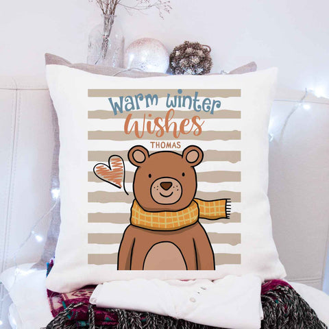 Kissen mit Weihnachtsmotiv - Warm Winter Wishes - Weihnachtsdeko - Für Frauen & Männer