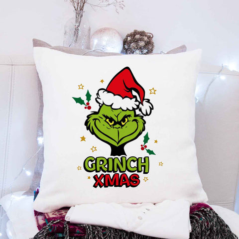 Kissen mit Weihnachtsmotiv - Grinch Xmas - Weihnachtsdeko - Geschenke für Frauen & Männer
