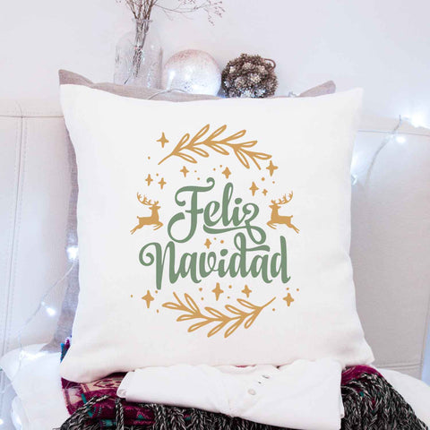 Kissen mit Weihnachtsmotiv - Feliz Navidad - Weihnachtsdeko - Geschenk für Frauen & Männer