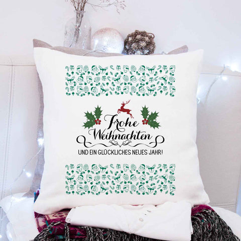 Kissen mit Weihnachtsmotiv - Frohe Weihnachten und neues Jahr - Weihnachtsdeko - Für Sie & Ihn
