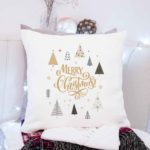 Bedrucktes Kissen mit Motiv im Weihnachtsbäume Design