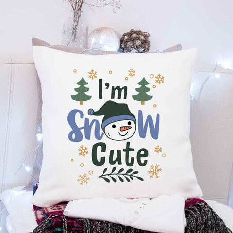 Kissen mit Weihnachtsmotiv - I'm snow cute - Weihnachtsdeko - Geschenke für Frauen & Männer