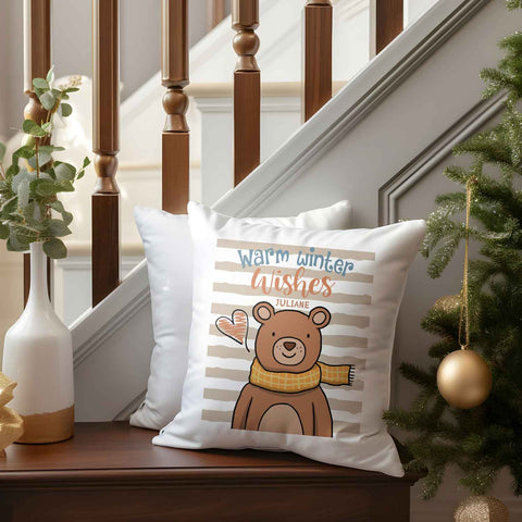 Kissen mit Weihnachtsmotiv - Warm Winter Wishes - Weihnachtsdeko - Für Frauen & Männer
