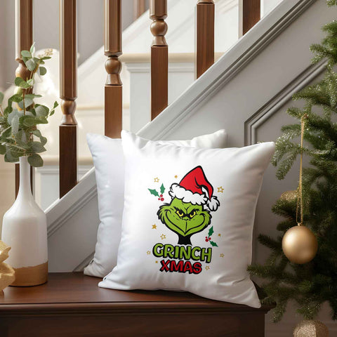 Kissen mit Weihnachtsmotiv - Grinch Xmas - Weihnachtsdeko - Geschenke für Frauen & Männer