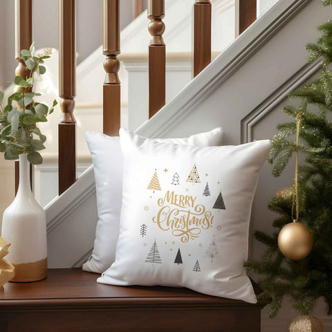 Bedrucktes Kissen mit Motiv im Weihnachtsbäume Design