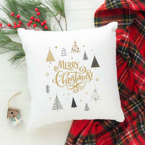 Bedrucktes Kissen mit Motiv im Weihnachtsbäume Design
