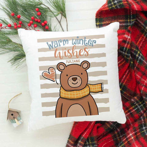 Kissen mit Weihnachtsmotiv - Warm Winter Wishes - Weihnachtsdeko - Für Frauen & Männer