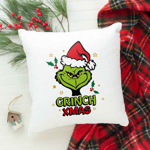 Kissen mit Weihnachtsmotiv - Grinch Xmas - Weihnachtsdeko - Geschenke für Frauen & Männer