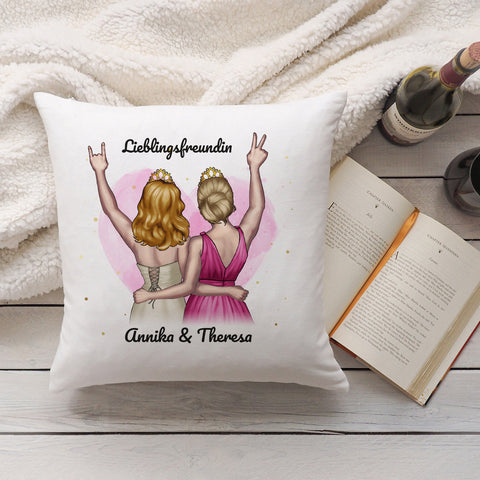 Bedrucktes Kissen mit Konfiguration im Beste Freundin Design