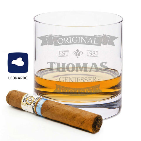 Leonardo Whiskyglas mit Gravur "Original V2"