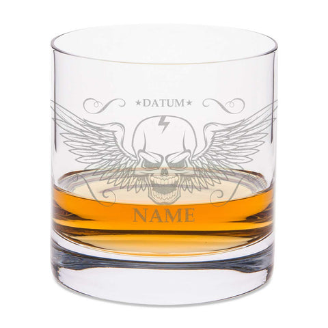 Leonardo Whiskyglas mit Gravur "Totenkopf"
